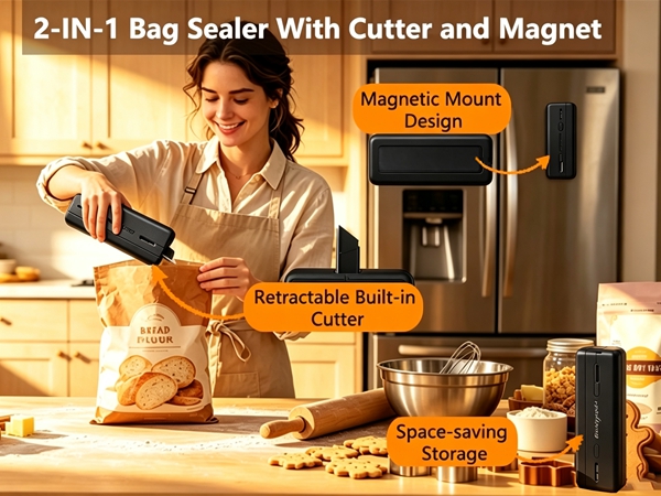 mini bag sealer bag sealer with cutter and magnet chip bag sealer magnetic sealer magnetic fridge