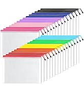 SUNEE Mesh Zipper Pouch 11x16 in (10 Colors, 30 Packs), Large Mesh Zipper Pouch Bags for School O...