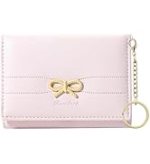 Sunwel Fashion Cute Coquette Bow Wallet with Key-chain Aesthetic Card Holder ID Window for Women ...