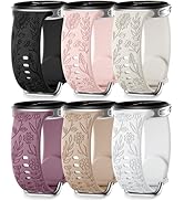 SNBLK Floral Engraved Bands Compatible with Samsung Galaxy Watch 8 Band 40mm 44mm/Galaxy Watch 8 ...