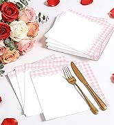 light pink gingham cocktail napkins paper dessert beverage napkins disposable checkered party napkin