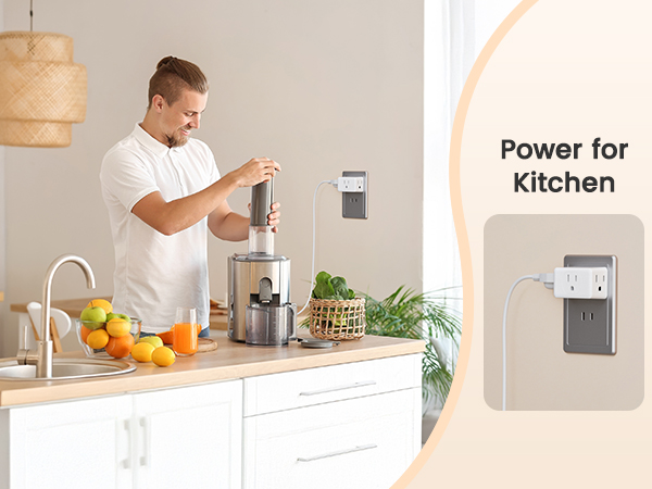 2 Prong to 3 Prong Outlet Adapter for Kitchen