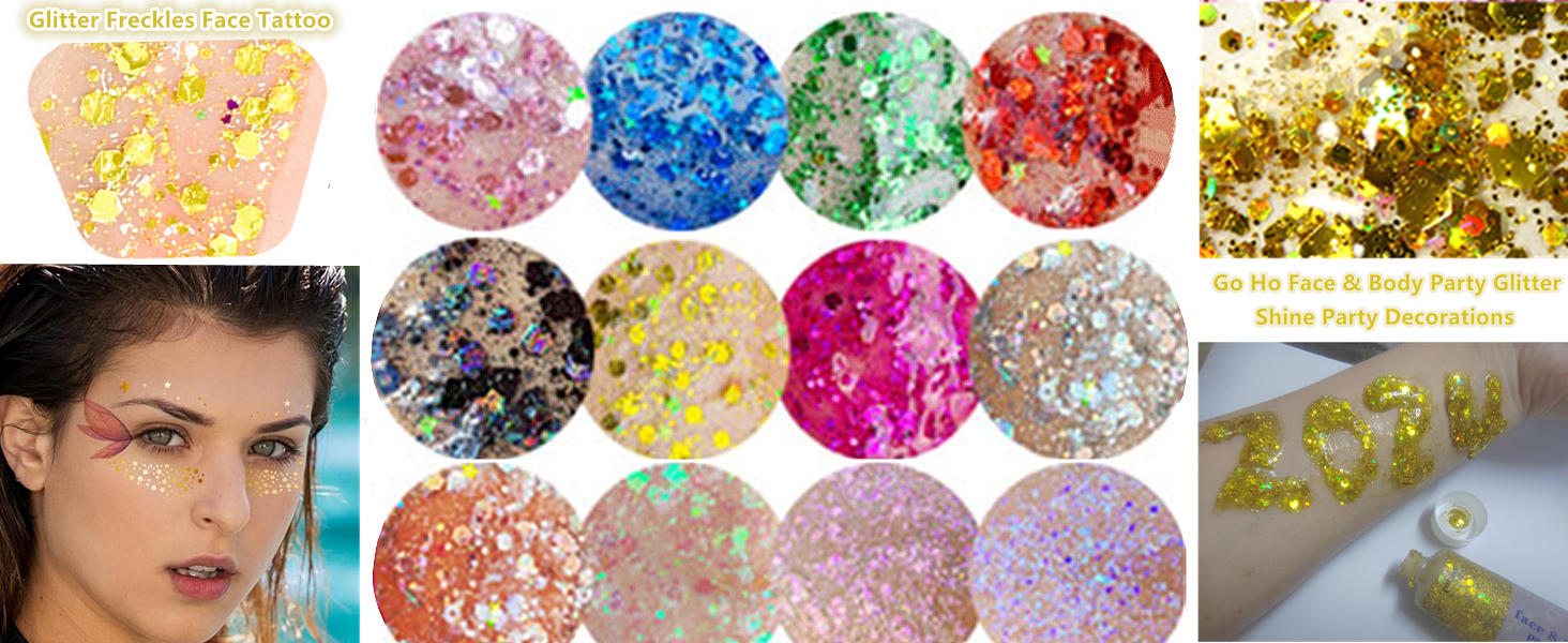 gold face glitter