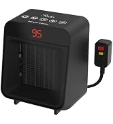 Reaks PTC Ceramic Space Heater with ALCI Safety Plug for Bathroom and Indoor Use, 1500W Electric ...