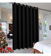 RYB HOME Blackout Thermal Insulated Blind Curtains, Noise Reduce Barrier for Nursery, Portable Cu...