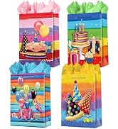 WLUSEAXI 4pack Brithday Gift Bag (Tie-dye Series)