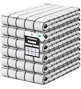 Homaxy Premium Kitchen Towels(16”x 28”, 6 Pack), Large Ring Spun Cotton Dish Towels, Super Absorb...