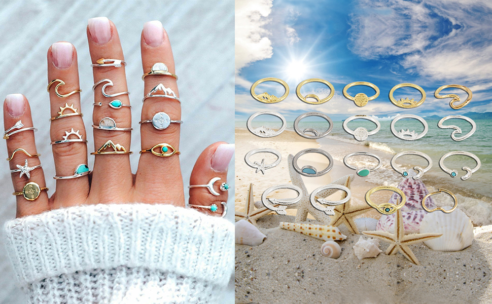 Teen Girl Gifts Preppy Rings for Women Aesthetic Stuff