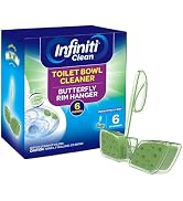 Infiniti Clean Toilet Bowl Cleaner Butterfly Rim Hanger – Eucalyptus and Mint Scent, 6 × 1.8 OZ (...