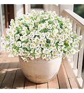 U'Artlines 16 Bundles Artificial Pansy Flowers Outdoor Fake Plants for All Seasons, UV Resistant ...