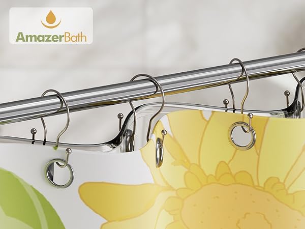 AmazerBath shower curtain hooks shower curtain rings nickel shower hooks rust roof shower rings