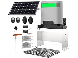 solar power battery wifi app control sliding gate opener automatic driveway motor chain drive