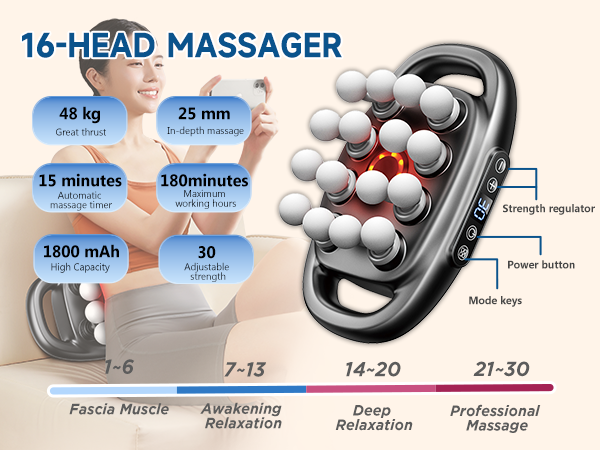 16 head massager