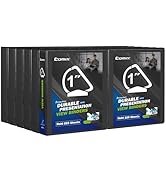 Comix D-Ring Basic View Binder 1 inch 3 Ring Binders, Hold 225 Sheets of 8.5" x 11" Paper, 12 Pac...