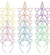 URSKYTOUS 18Pcs Unicorn Birthday Party Favors Unicorn headbands for Girl Halloween Christmas Part...