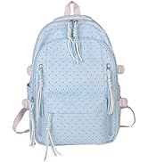 CEUTNIZ Cute Polka Dot Backpack Nylon Aesthetic Backpack Kawaii Coquette Preppy Laptop Rucksack (...
