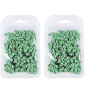 2 Pcs 3D Green Alien Slices Halloween Nails Accessories Soft Polymer Clay Flakes Charms Nail Art ...