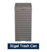 EAST OAK 31 Gallon Outdoor Trash Can, Waterproof Resin Garbage Can with Tiered Lid and Drip Tray,...