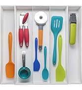 Dial Industries 2544 Expand-A-Drawer Utensil Organizer Tray, White