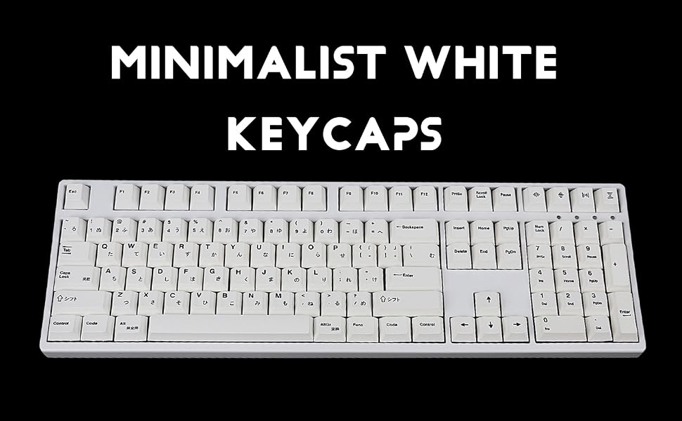 minimalist white keycaps