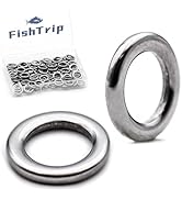 FishTrip Solid Rings Fishing 50Pcs - Stainless Steel Ring for Assist Hooks Jigs Butterfly Rigs Sa...