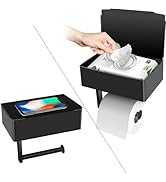 BOSOEI Toilet Paper Holder with Storage, Shelf of Bathroom Toilet Tissue Holder, Toilet Paper Rol...
