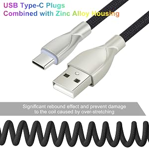 coiled keyboard cable usb c