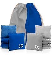 Professional Cornhole Bags - Set of 8 Regulation All Weather Double Sided - Sticky Side/Slick Sid...