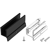 Shower Door Track Guide with Screw for Sliding Shower Doors, Black 1/2" W x 3" L for Glass Shower...