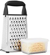 Stainless Steel Handheld Cheese Grater & Shredder (Box Grater)