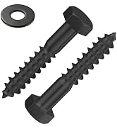 Wensilon Lag Screws Wood Screws,(70PCS, 1/4" x1-1/4, Black) Hex Head Lag Bolts,(6x30) Heavy Duty ...