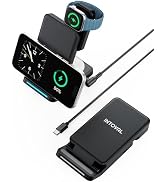 Wireless Charging Station, Intoval 3-in-1 Foldable Stand for iPhone 15/14/13 Max/Plus, Apple Watc...