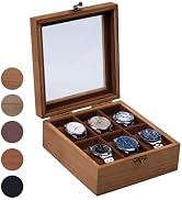 Exper City Watch Box, Watch Case for Men Women with Large Glass Lid, Wooden Watch Display Storage...