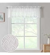 Chyhomenyc Marilyn 2PCS White Sheer Valances for Windows 14 Inches Long, Light Filtering Soft Cli...