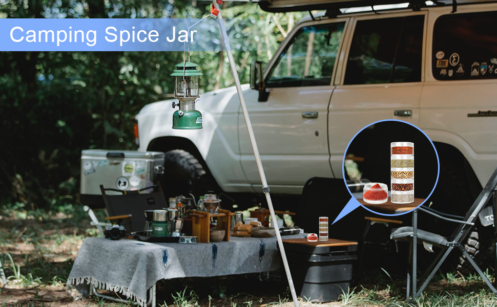Clear Plastic Portable Spice Jars