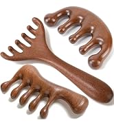 Moreinday 3 Pack Wooden Scalp Massager, Foot Massage Tool, Scalp Massager Hair Growth - Sandalwood
