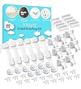 Inaya Complete Baby Proofing Kit - Child Safety Hidden Locks for Cabinets & Drawers, Adjustable S...