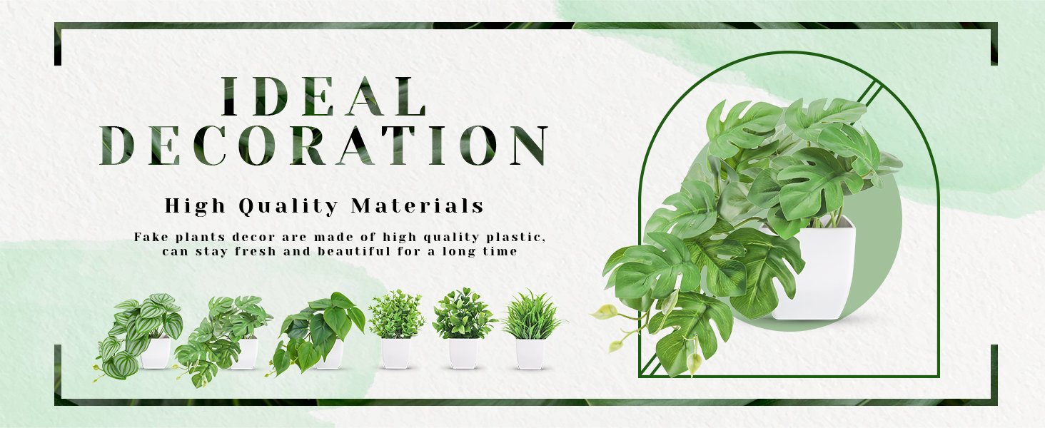 Fake Small Artificial Plants for Home Office Desk Bathroom Aesthetic Farmhouse Room Decor Indoor