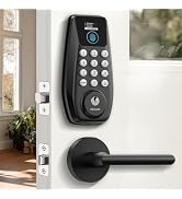 DESLOC C110 Fingerprint Keyless Entry Door Locks, Front Door Smart Lock Deadbolt with 2 Lever Han...