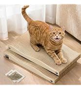 Cat Scratcher, Durable Scratch Pad, Corrugated Cardboard Scratching Board for Indoor Cats, Heavy ...
