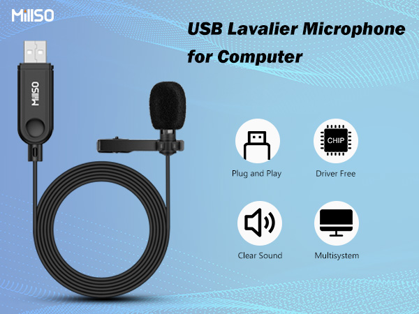 USB lavalier microphone for computer
