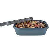 U Konserve Platinum Silicone Food Storage Bento Box Dual Seal Rectangle Container - Leak Proof, S...