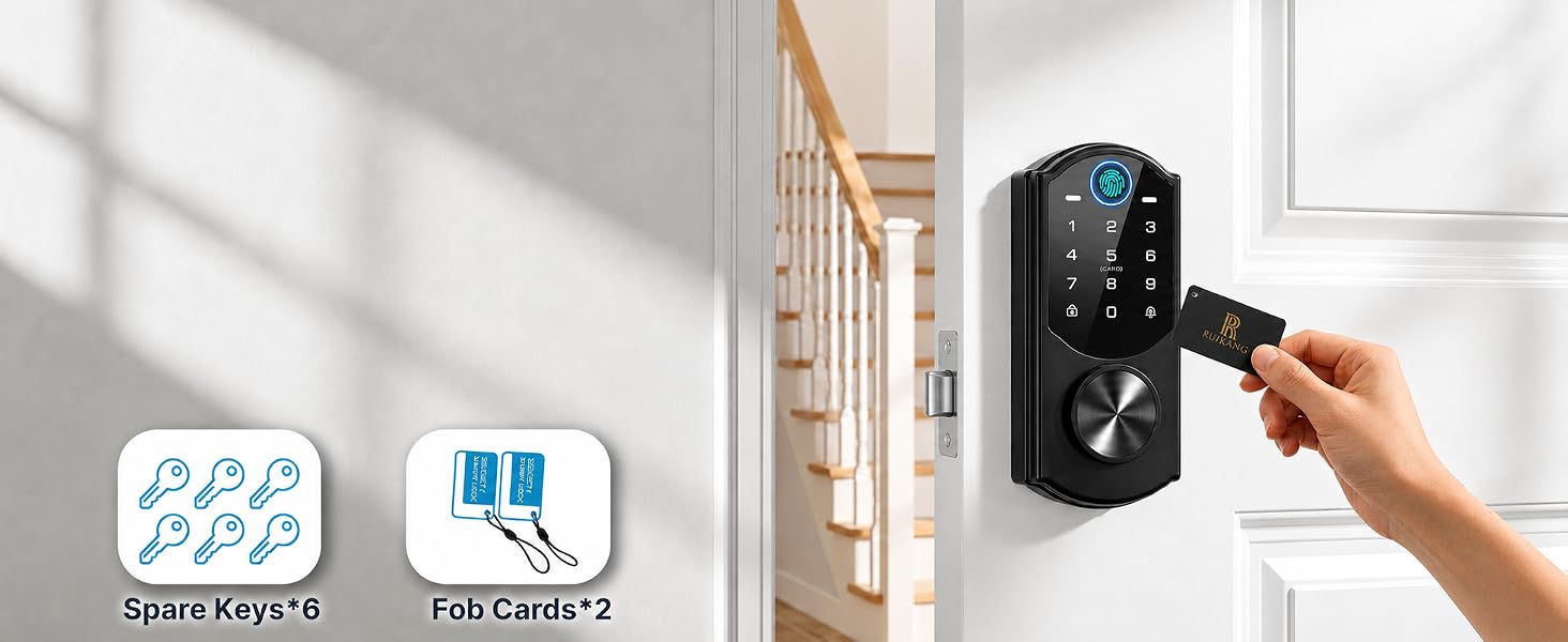 Electronic Deadbolt Secure Lock One Touch Access Auto Locking