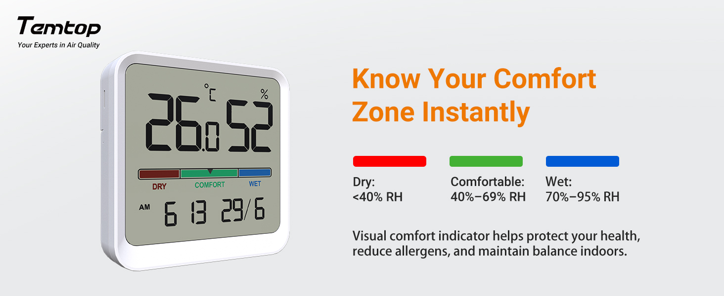 thermometer humidity monitor sensor hygrometer digital temp indoor outdoor T1SE Temtop home baby