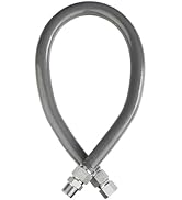 PLUMBINGMASTER 36" 3/4"MIP x 3/4"FIP Gas Line(1"OD),Gray PVC Full Flow Coated Gas Hose,Gas Connec...