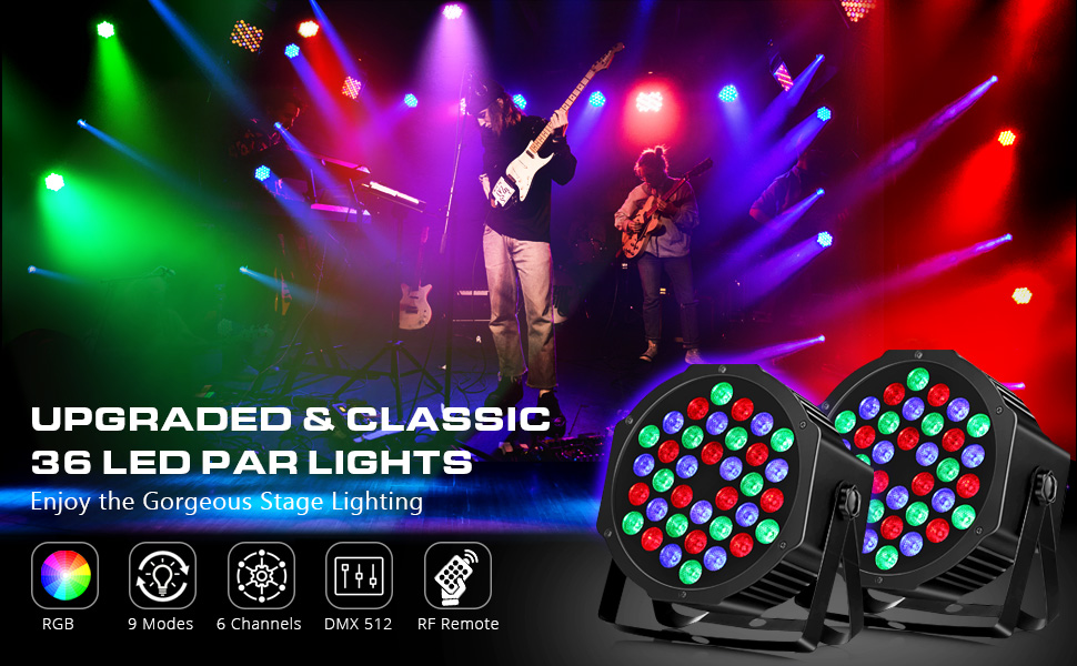 36 led par lights package