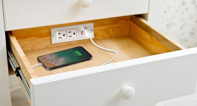 Recessed Power Strip Flat Plug