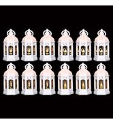 LLQ Mini Ramadan Lantern (12Pcs-5in) - LED Eid Mubarak Lantern Lights, Moroccan Small Lanterns De...
