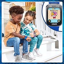 Kids work together to safely send messages to each other through their DX4s.