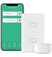 BroadLink Smart Light Switch, No Neutral Wire Required, Single Pole with App and Voice Control, 2...
